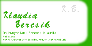 klaudia bercsik business card